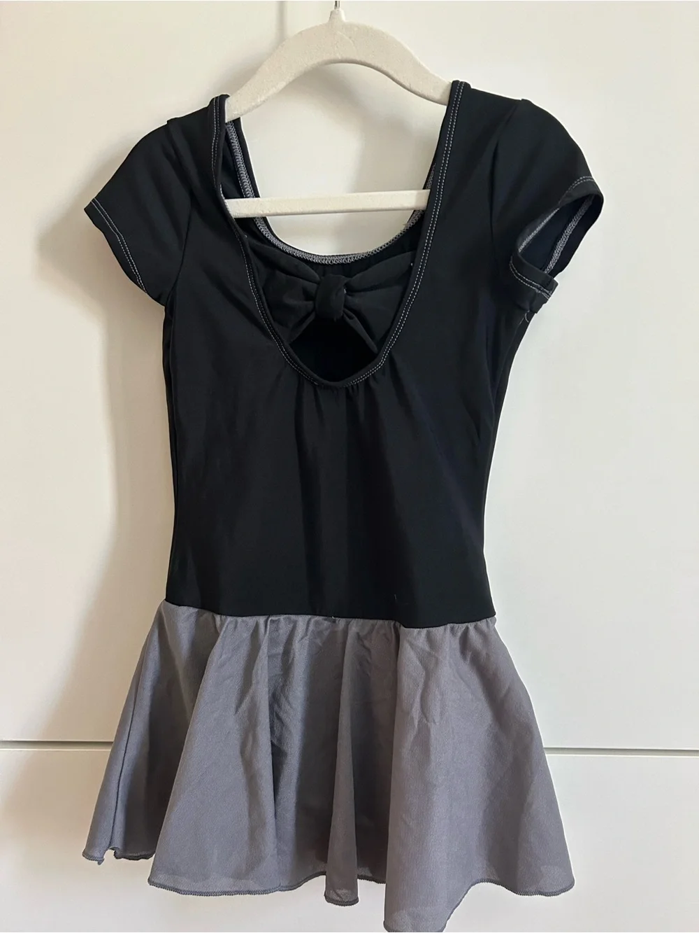 Black & Gray Short Sleeve Dance Practice Dress -  MC Child’s Medium